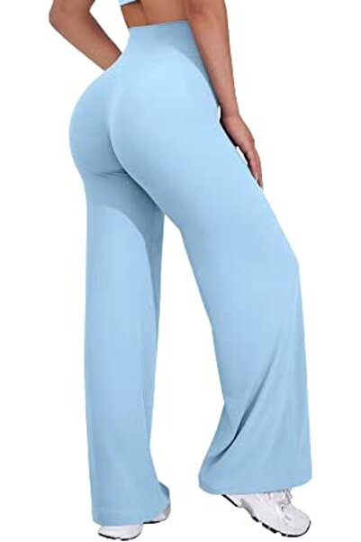 VOYJOY Straight Leggings Bottoms Womens Wide Leg 29"/ 31.5"/33"/35" Pants | H...