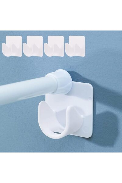 GENERAL Adhesive Curtain Rod Holder, 4 Pack Shower Curtain Rod Mount Holder f...