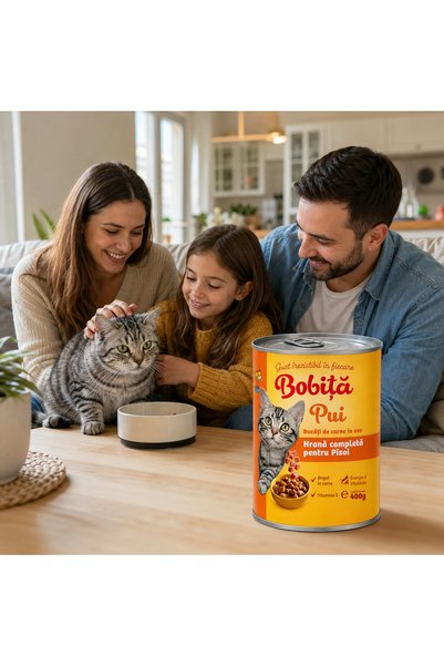 Bobita Bobiță Hrană Umedă Completă pentru Pisoi cu Pui, 6 x 400 g