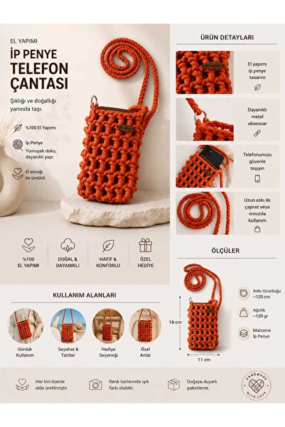 El Örgüsü Telefon ve Aksesuar Omuz Çantası