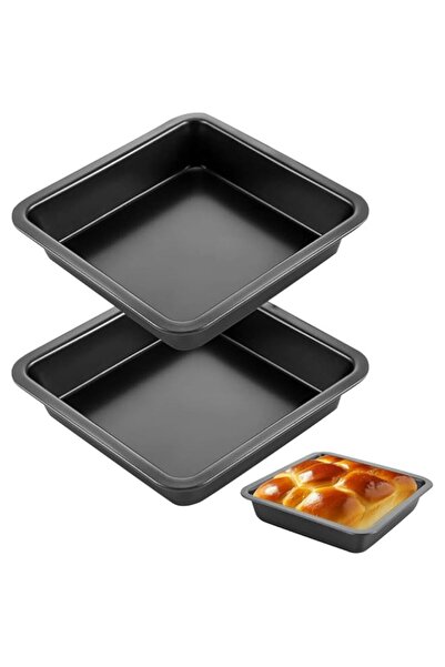 Generic Cake Baking Pan, Nonstick Carbon Steel 2Pcs 8x8Inch Square Baking She...