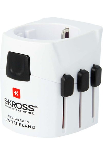 SKROSS Προσαρμογέας Ταξιδίου Pro Light 7a Καθολικές Υποδοχές Λευκό Κωδικός: S...