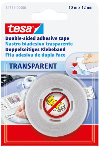 Tesa Ticaret Tesa Αυτοκόλλητη Ταινία Διπλής Όψης Διαφανής 12mmx10m 1 τεμάχιο ...