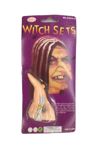 NET MARKET Halloween Cadı Burnu Sivilceli - Lastikli Protez Cadı Burnu Cadıla...