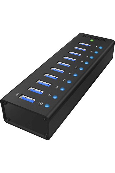 ICY BOX Διανομέας USB 3.0 10 θυρών με σύνδεση USB-A Κωδικός: IB-AC6110