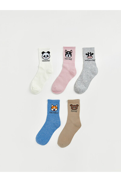 LC Waikiki I Embroidered Women's Socks 5-Pack from Freezen Store