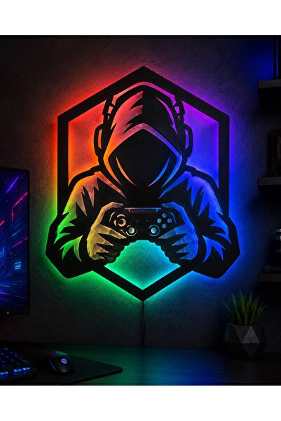 TEKNOKUTUM TEKNO KUTUM Kişiye Özel İsimli LED Oyuncu Tablosu, Gaming Gamer Od...
