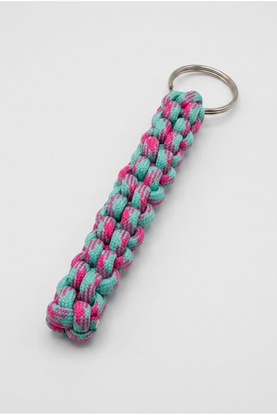 PARACORD Alpin 550 Anahtarlık/Cam Göbeği&Fuşya- El Yapımı Dayanıklı Anahtarlık
