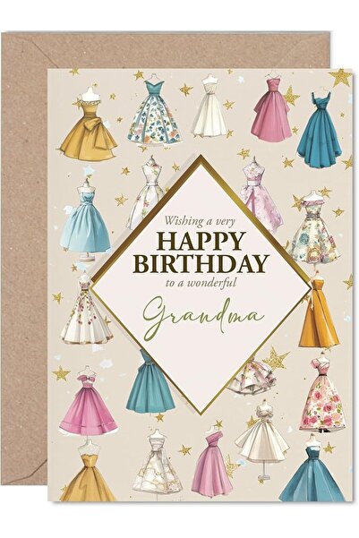 GENERAL Mom Birthday Card - Vintage Style Dresses - Happy Birthday Card for M...