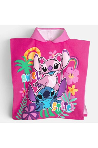 OEM Prosop Poncho de Plaja Roz Stitch pentru Copii 60x120cm