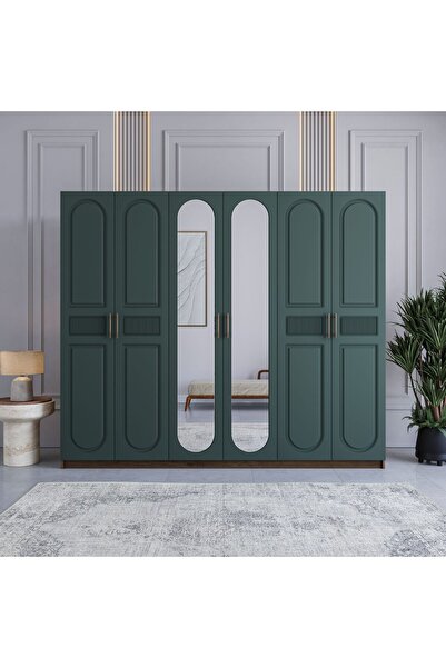 miracool Libra 6 Kapılı Dolap / %100 MDF / Modern Tasarım / 6 Kapaklı Gardırop