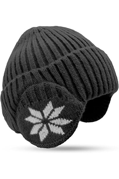 Infispace Men & Women Fur Lined Winter Knitted Beanie with Earflap| Snow Skul...