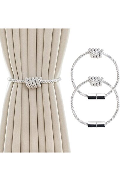 KASTWAVE Magnetic Curtain Tiebacks 2 Pack - Decorative Rope Curtain Holders f...
