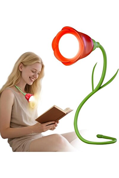 TNTAIAHL Rose Neck Reading Light - USB-C Rechargeable Knitting Light, 3-Colou...