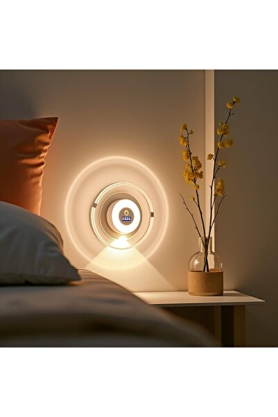 TERRIFI Motion Sensor Night Light with Time, USB Rechargeable 3-Color Dimmabl...