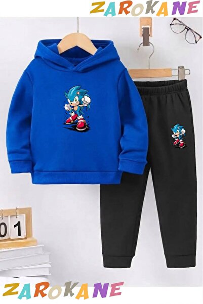 ZAROKANE Blue Character Sonnik Printed Winter Children's Hooded Top and Botto...
