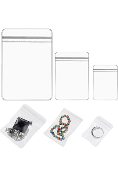 Morvena Picks 60 de cutii de bijuterii din plastic PVC cu fermoare, cutii tra...