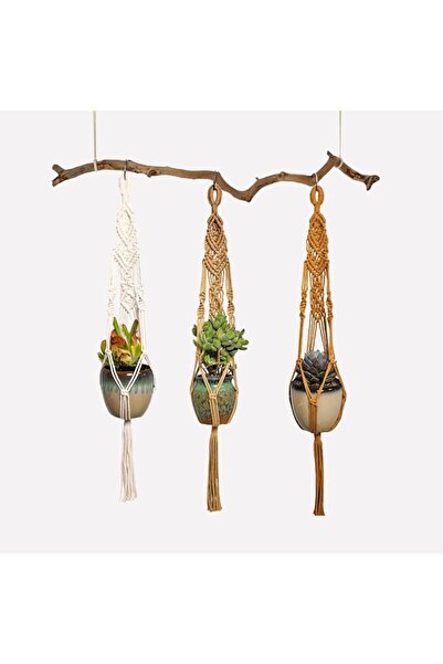 GENERAL Macrame Plant Hanger Indoor Hanging Planter Basket Decorative Flower ...