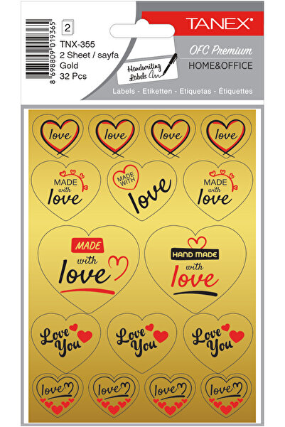 Tanex Decorative Glue, 2 Files/Set, Kids, Golden Hearts