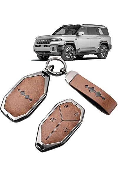 Aookay Car Key Case for BYD Leopard 5/8, Zinc Alloy & PU Protective Smart Key...