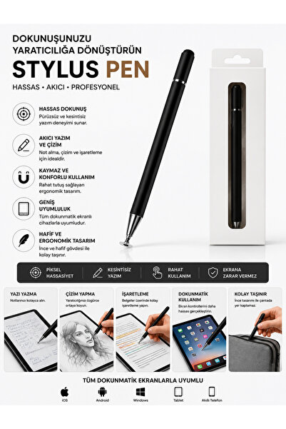 Stylus pen Dokunmatik Kalem Hassas Ekran Kalemi Tablet Telefon Uyumlu Dijital...