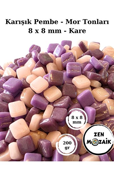 Zen Mozaik Sanatsal Mozaik Çalışmalarınız için 8 x 8 mm - Kare Cam Mozaik Taşı
