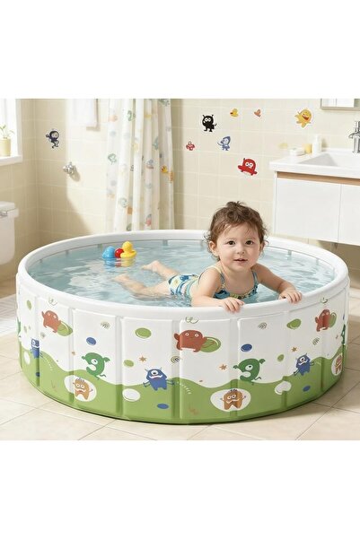 GENERAL Collapsible Baby Bathtub with Drain Plug, Portable Foldable Kiddie Sw...