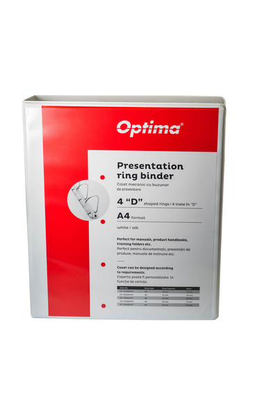 Optima A4 Mechanical Notebook, With Pocket, Pp Laminated, 4 Rings - D40 Mm, S...