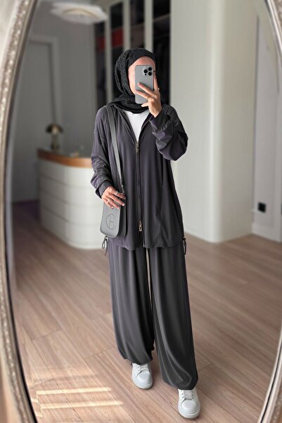 Ka Hijab Sandy Double Zipper Set - Smoked