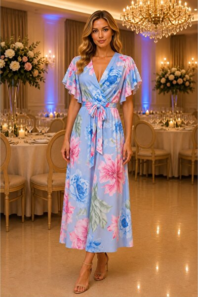 Fashimo Rochie midi cu cordon si decolteu in V cod ES11884