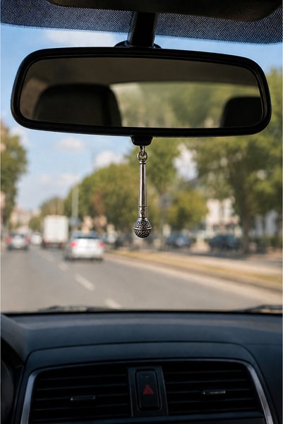 HER ŞEY NOTA www.herseynota.com Car Rearview Mirror Ornament with Microphone ...