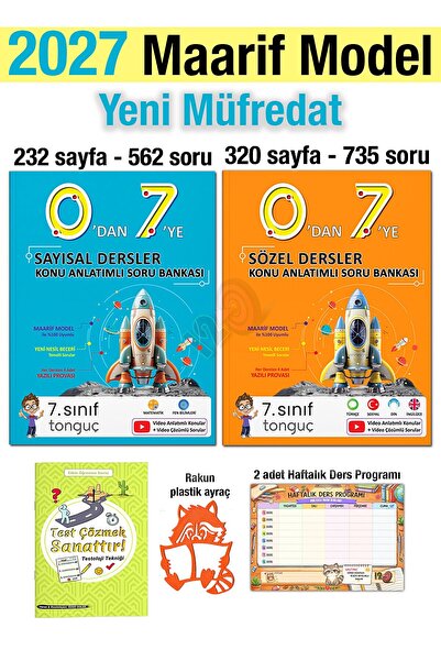 7. Sınıf 2027 0'dan 7'ye Konu Anlatımlı Soru Bankası Seti Yeni Müfredat Maarif Model