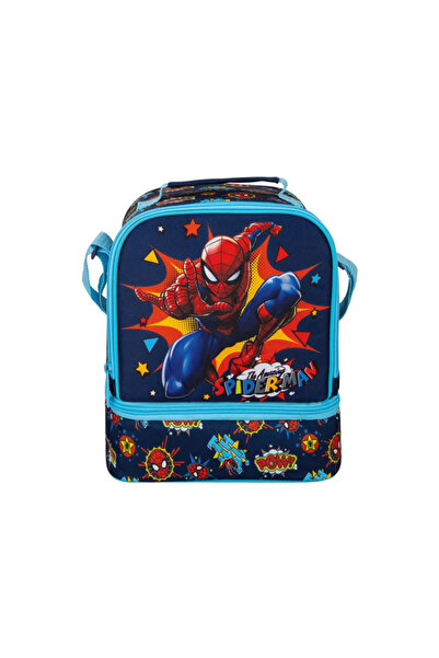 Generic Brand Geanta Izoterma Spiderman cu 2 Compartimente Albastra Rosie 21x...