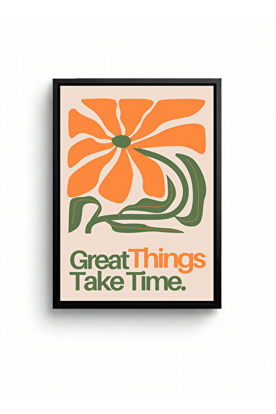 LOWHA Canvas Wall Art on Wood Frame with Black Floating Frame & Motivational ...