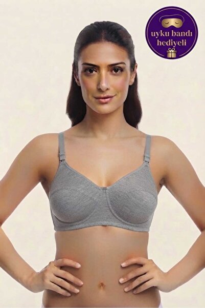 bill liza Women's Gray Capless, Wire-Free, Support-Free, Thin Foam, Soft Cott...
