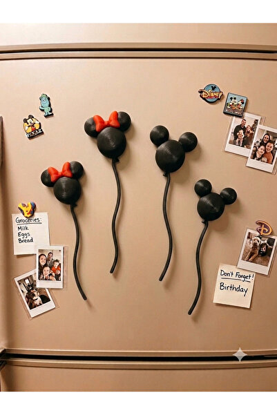 Genel Markalar 4 Adet Mickey ve Minnie Mouse Balon Magnet Seti - Mickey Minni...