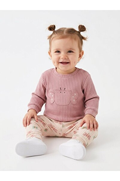 Kids Kingdom 2-Piece Baby Girl Set with Cotton Butterfly Detail Leggings