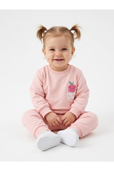 Kids Kingdom Cotton Apple Detailed 2-Piece Baby Girl Set