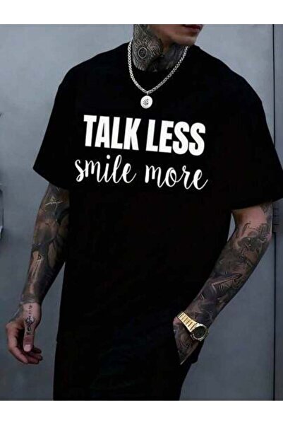 23ERVA 1pc Womens Talk Less Smile More Slogan TshirtCotton 180gsm.Printed Tee...