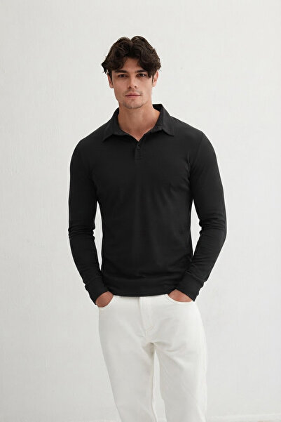 Silk and Cashmere Siyah Ultralight Erkek Polo