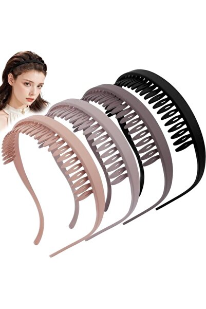 STARSTAR Headbands 4pc zigzag non-slip for thick hair/glasses.