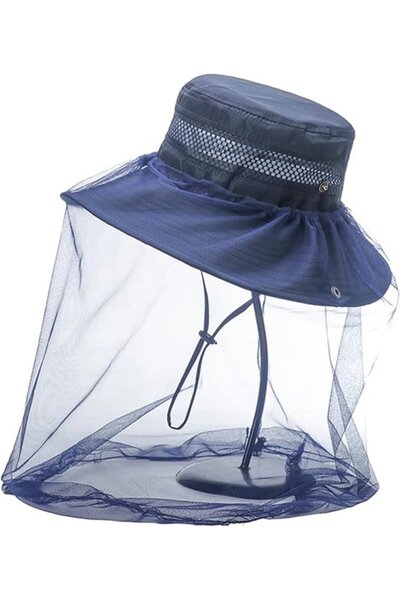 STARSTAR Mosquito Net Hat - 1 piece 9x45 cm Sun with Detachable Fisherman's S...