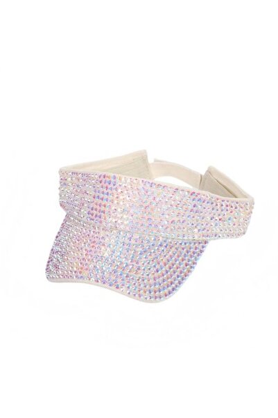 STARSTAR Open-face hat 56-58cm brim7cm rhinestone adjustable for golf/beach.