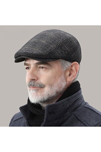 STARSTAR This new retro-style plaid beret is suitable for middle-aged and eld...