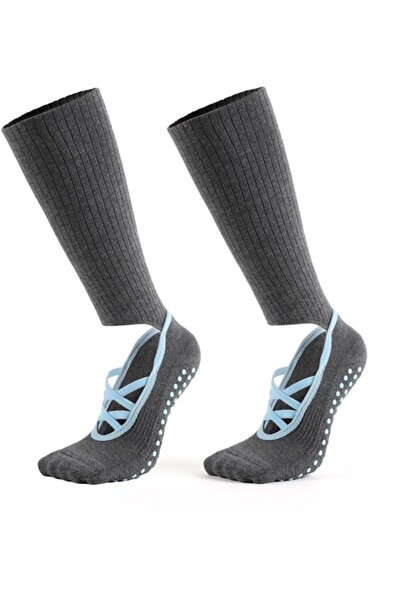 STARSTAR Women's cross Pilates yoga socks backless non-slip floor one size.