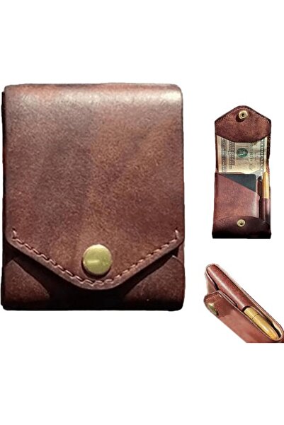 STARSTAR Mini wallet genuine leather card holder with pen/bill.