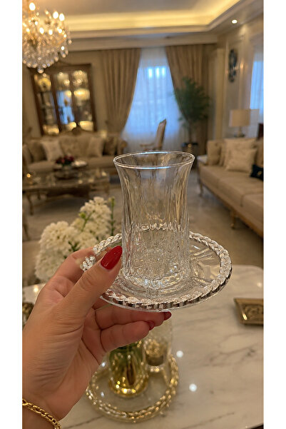 FTH DİZAYN Tea Set for 6 Persons Silver