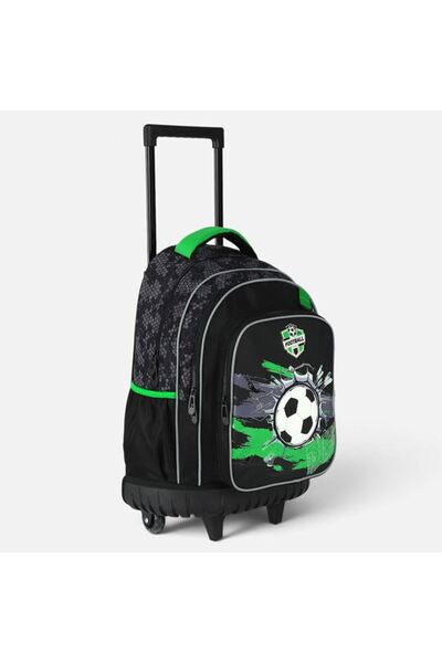 OEM Rucsac tip troler negru și verde cu minge de fotbal pentru școala primară...