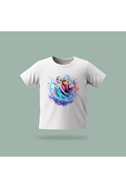 Erays Home Children's Elsa Frozen Magic Ice Wave Pattern Printed T-Shirt 100%...