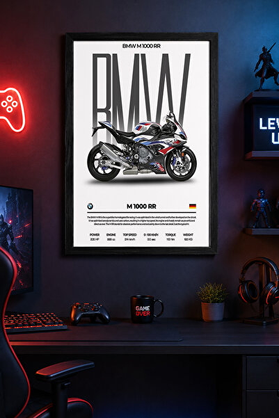 Charmbi Pictură murală modernă cu cadru negru BMW M1000 RR Poster cu acoperir...